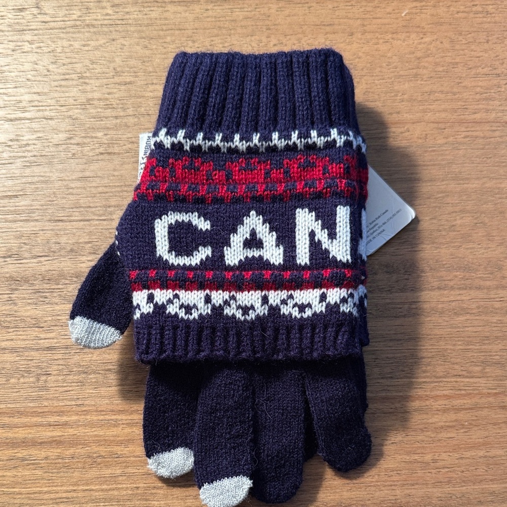 Robin Ruth Navy and Red Patterned Gloves